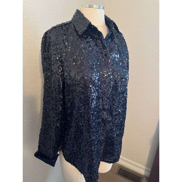 J. CREW Collection Classic-Fit Sequin Shirt Button Down Top Blouse Size 6. - Picture 4 of 9